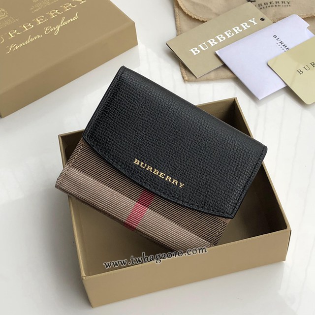 Burberry專門店新款手掌紋牛皮配格紋女士短夾錢包 巴寶莉經典款翻蓋短夾 yxb1047